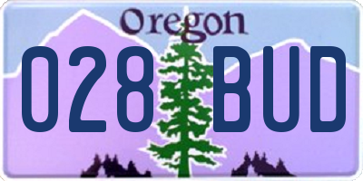 OR license plate 028BUD