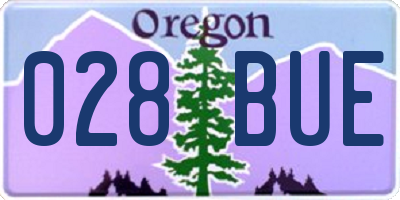 OR license plate 028BUE