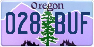 OR license plate 028BUF