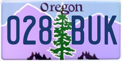 OR license plate 028BUK