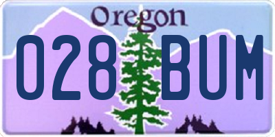 OR license plate 028BUM