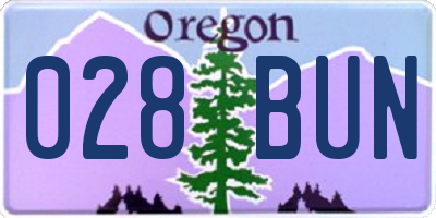 OR license plate 028BUN
