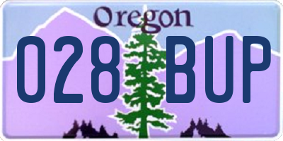 OR license plate 028BUP
