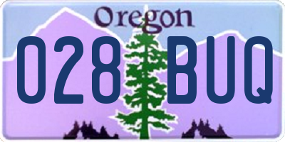 OR license plate 028BUQ