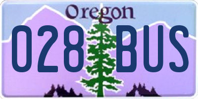 OR license plate 028BUS
