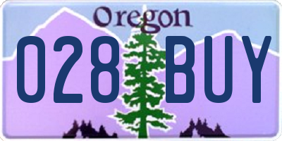 OR license plate 028BUY