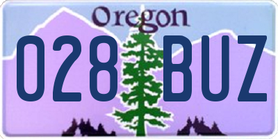 OR license plate 028BUZ