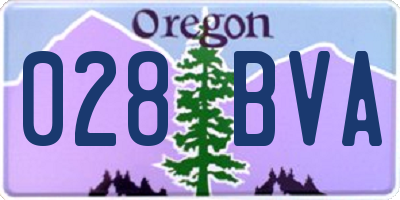 OR license plate 028BVA