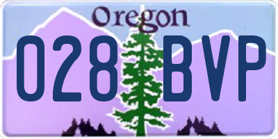 OR license plate 028BVP