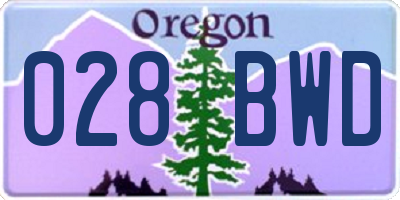 OR license plate 028BWD