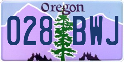 OR license plate 028BWJ