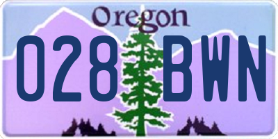 OR license plate 028BWN