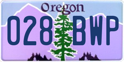 OR license plate 028BWP