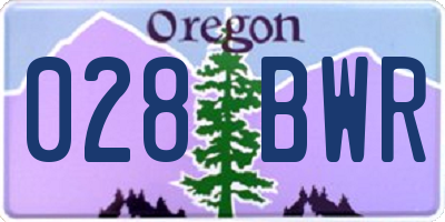 OR license plate 028BWR
