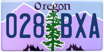 OR license plate 028BXA