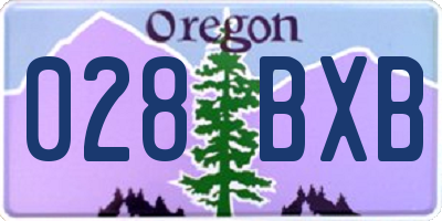 OR license plate 028BXB
