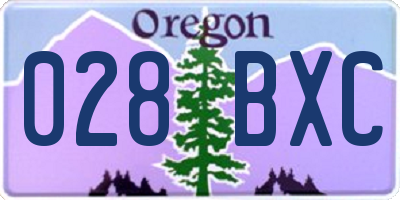 OR license plate 028BXC