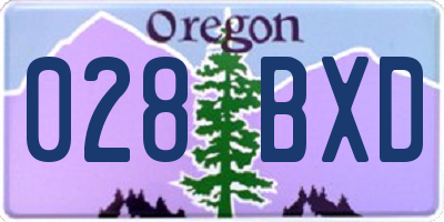 OR license plate 028BXD