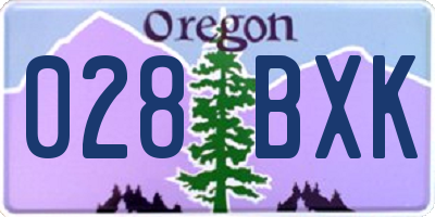 OR license plate 028BXK