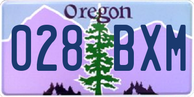 OR license plate 028BXM