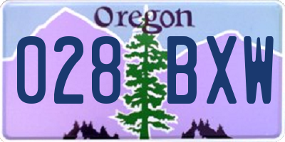 OR license plate 028BXW
