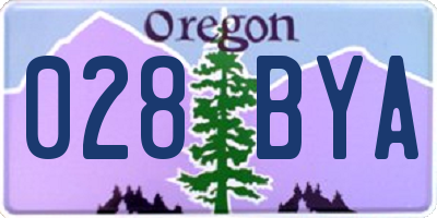OR license plate 028BYA