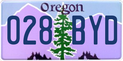 OR license plate 028BYD