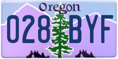 OR license plate 028BYF