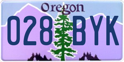 OR license plate 028BYK