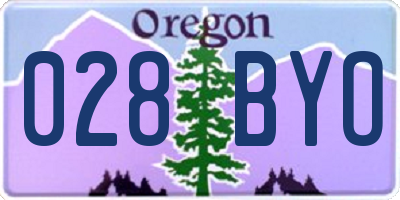 OR license plate 028BYO