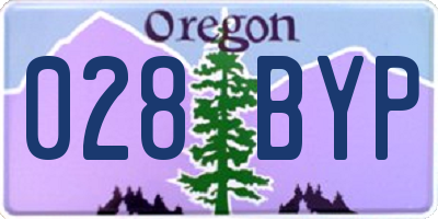 OR license plate 028BYP