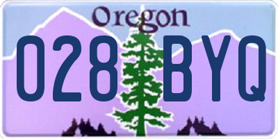 OR license plate 028BYQ