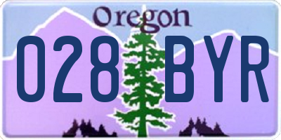 OR license plate 028BYR