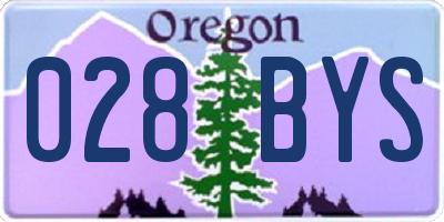 OR license plate 028BYS