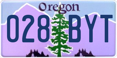 OR license plate 028BYT