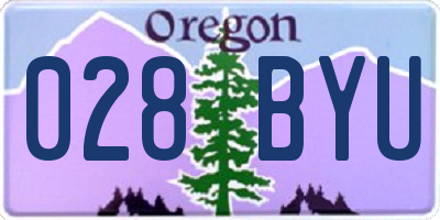 OR license plate 028BYU
