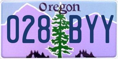 OR license plate 028BYY