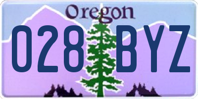 OR license plate 028BYZ
