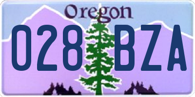 OR license plate 028BZA