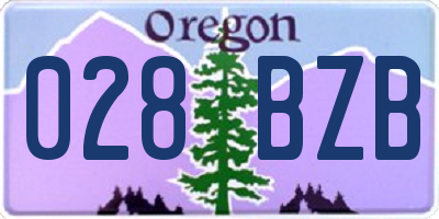 OR license plate 028BZB
