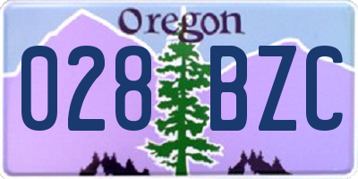 OR license plate 028BZC