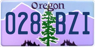 OR license plate 028BZI