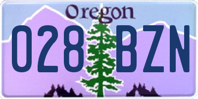 OR license plate 028BZN