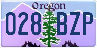 OR license plate 028BZP