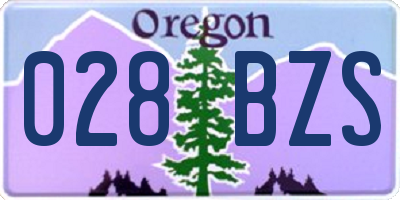 OR license plate 028BZS