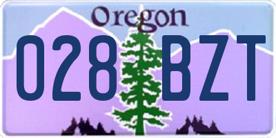 OR license plate 028BZT