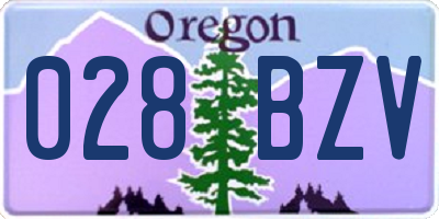 OR license plate 028BZV