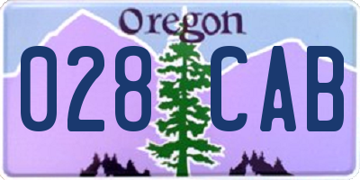 OR license plate 028CAB