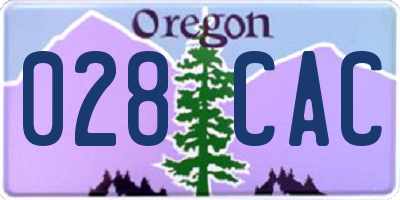 OR license plate 028CAC