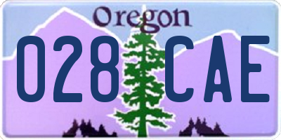 OR license plate 028CAE